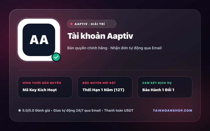 Tài khoản Aaptiv
