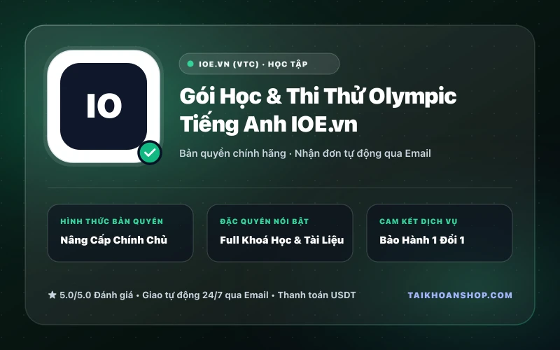 Gói Học & Thi Thử Olympic Tiếng Anh IOE.vn