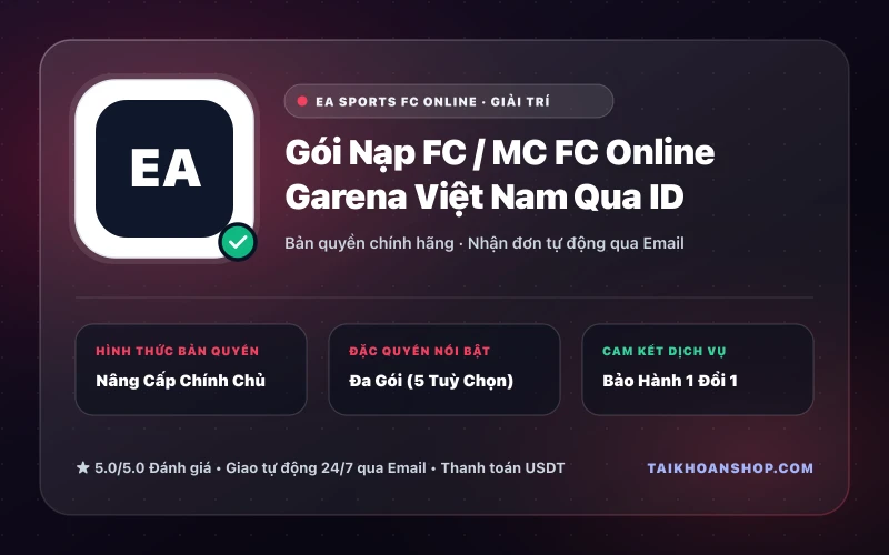 Gói Nạp FC / MC FC Online Garena Việt Nam Qua ID