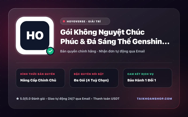 Gói Không Nguyệt Chúc Phúc & Đá Sáng Thế Genshin Impact