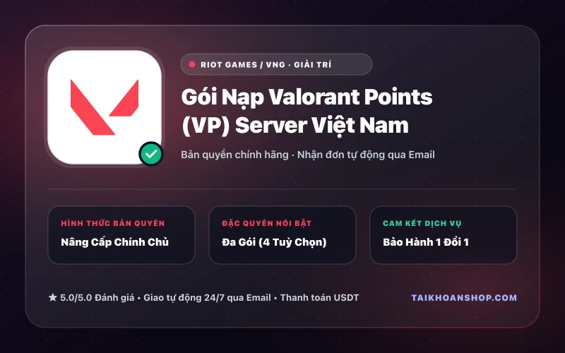 Gói Nạp Valorant Points (VP) Server Việt Nam