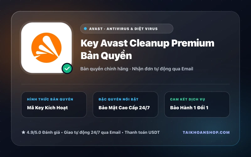 Key Avast Cleanup Premium Bản Quyền