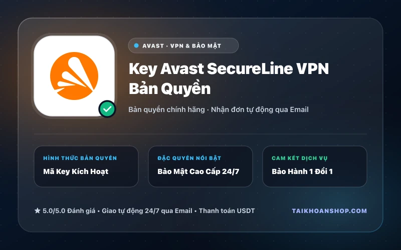 Key Avast SecureLine VPN Bản Quyền