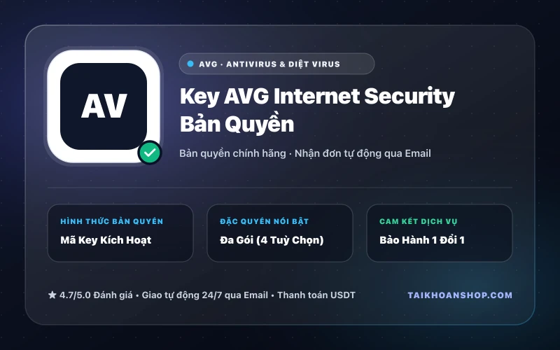 Key AVG Internet Security Bản Quyền