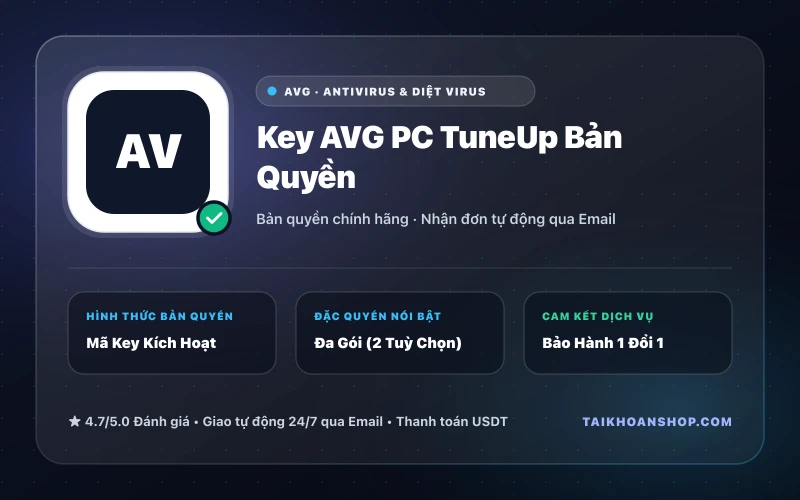 Key AVG PC TuneUp Bản Quyền