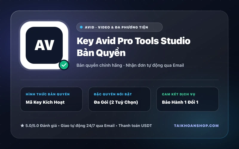 Key Avid Pro Tools Studio Bản Quyền