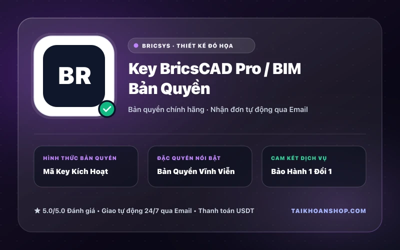 Key BricsCAD Pro / BIM Bản Quyền