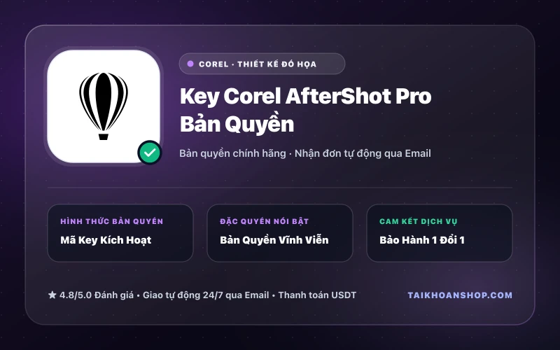Key Corel AfterShot Pro Bản Quyền