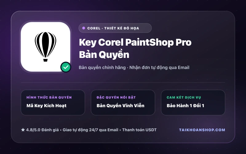 Key Corel PaintShop Pro Bản Quyền