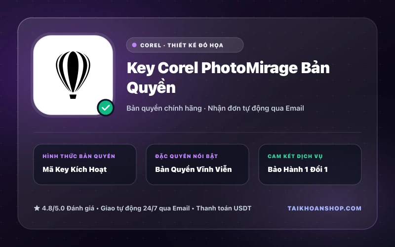 Key Corel PhotoMirage Bản Quyền