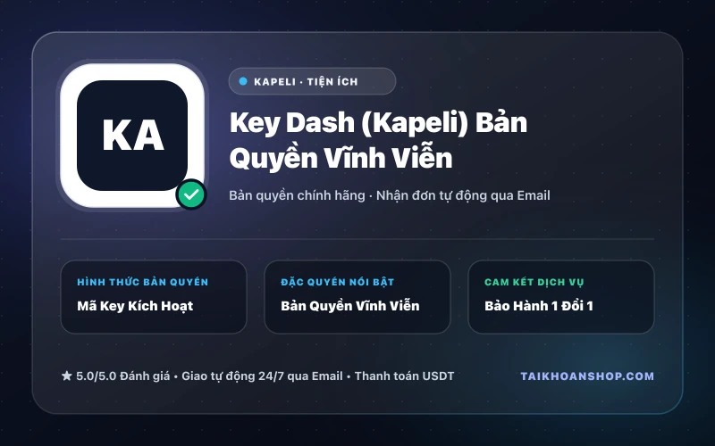Key Dash (Kapeli) Bản Quyền Vĩnh Viễn