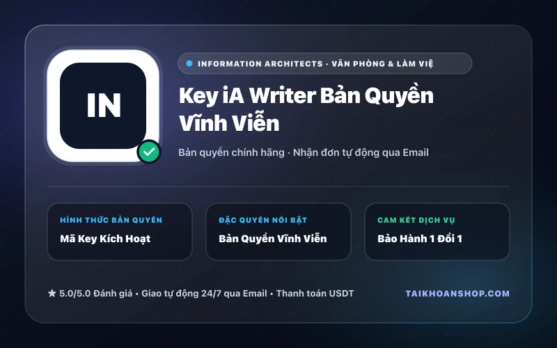 Key iA Writer Bản Quyền Vĩnh Viễn
