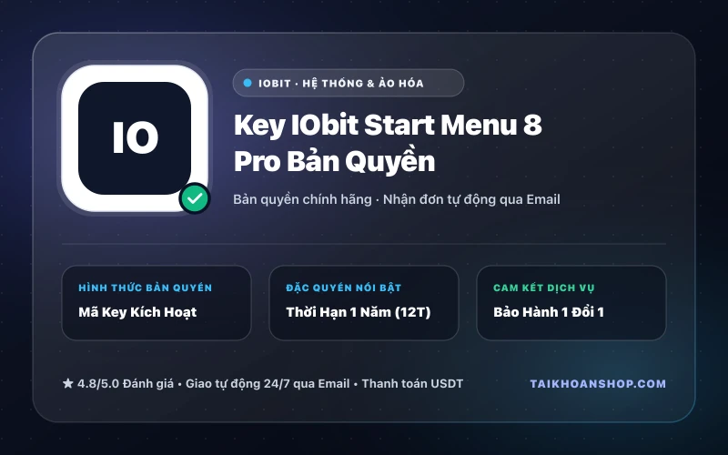 Key IObit Start Menu 8 Pro Bản Quyền