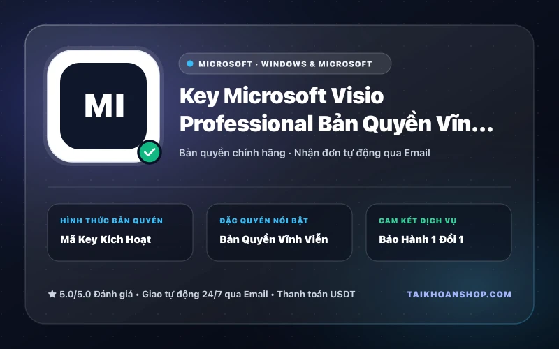 Key Microsoft Visio Professional Bản Quyền Vĩnh Viễn