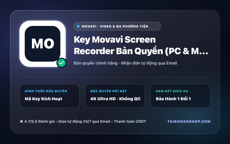 Key Movavi Screen Recorder Bản Quyền (PC & Mac)