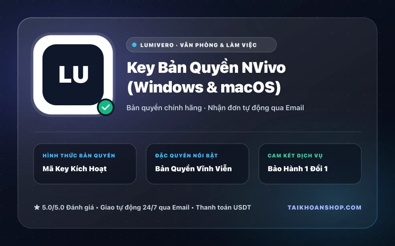 Key Bản Quyền NVivo (Windows & macOS)