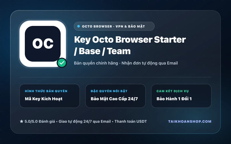 Key Octo Browser Starter / Base / Team