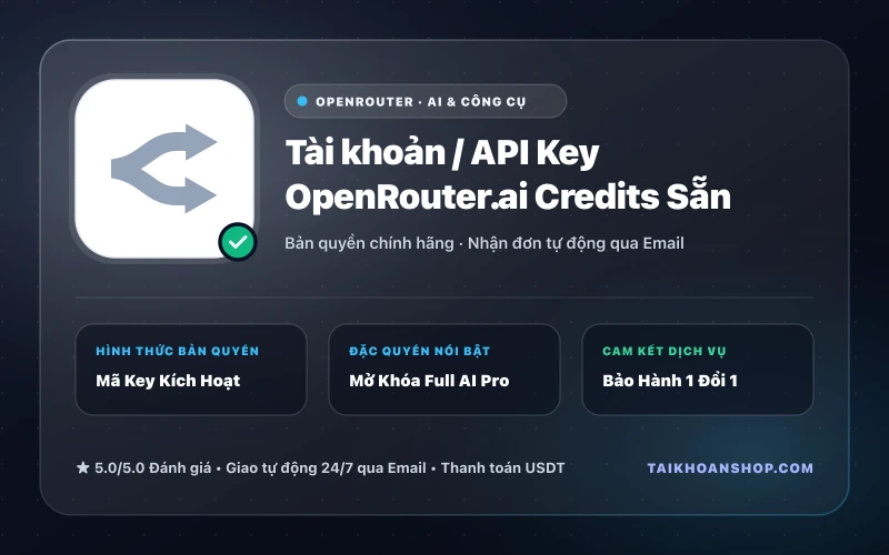 Tài khoản / API Key OpenRouter.ai Credits Sẵn