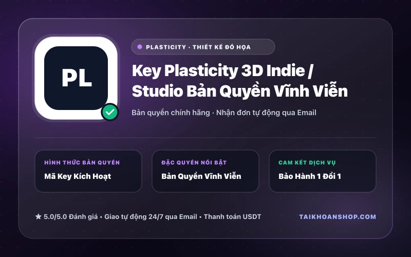 Key Plasticity 3D Indie / Studio Bản Quyền Vĩnh Viễn