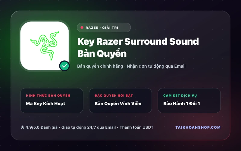 Key Razer Surround Sound Bản Quyền