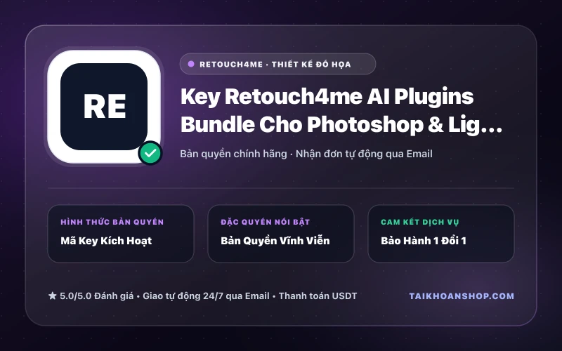 Key Retouch4me AI Plugins Bundle Cho Photoshop & Lightroom