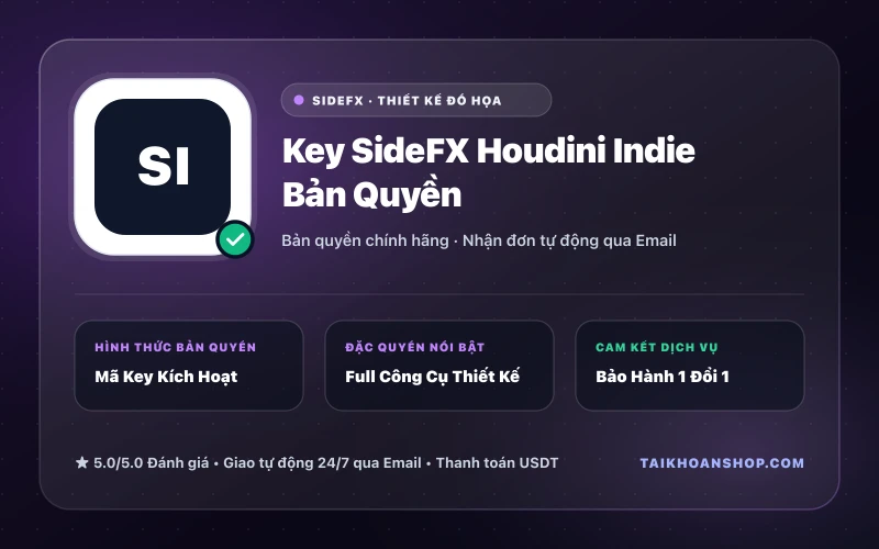Key SideFX Houdini Indie Bản Quyền