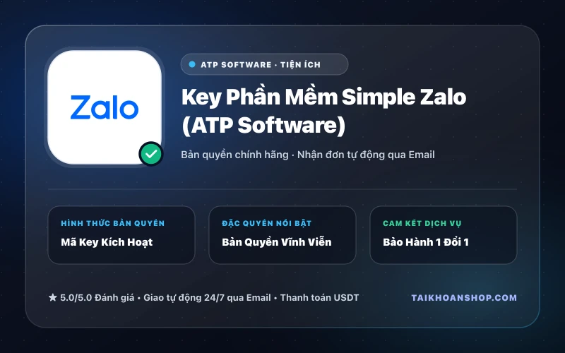 Key Phần Mềm Simple Zalo (ATP Software)