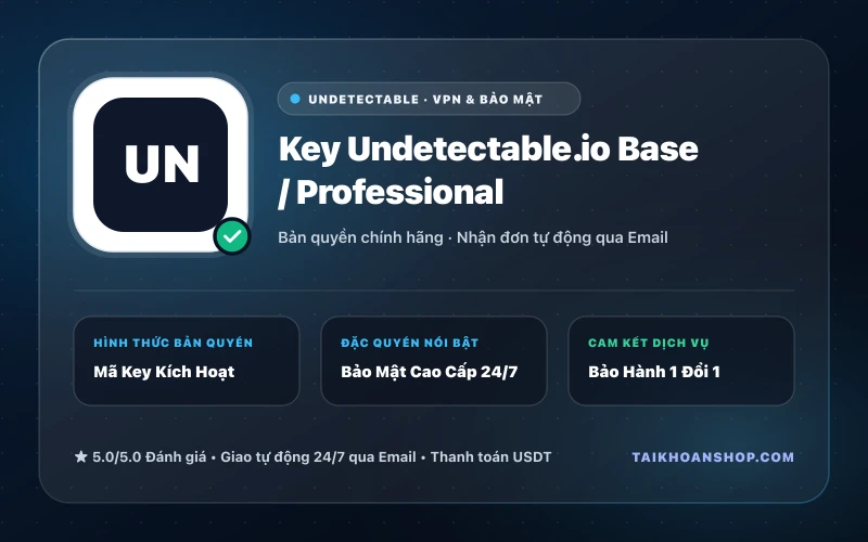 Key Undetectable.io Base / Professional