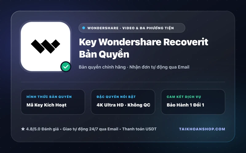 Key Wondershare Recoverit Bản Quyền