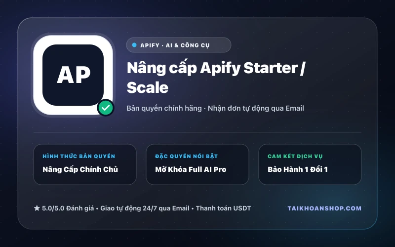 Nâng cấp Apify Starter / Scale