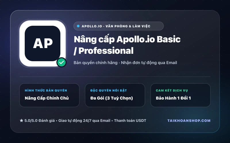 Nâng cấp Apollo.io Basic / Professional