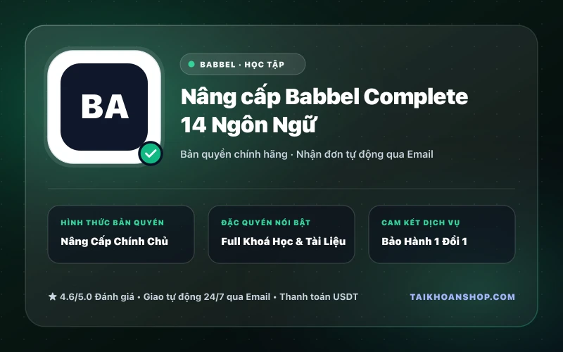 Nâng cấp Babbel Complete 14 Ngôn Ngữ