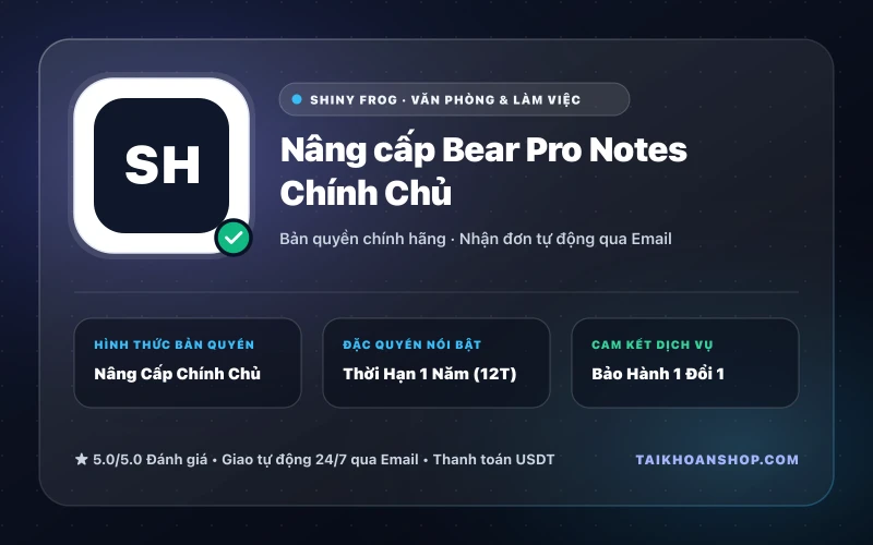Nâng cấp Bear Pro Notes Chính Chủ