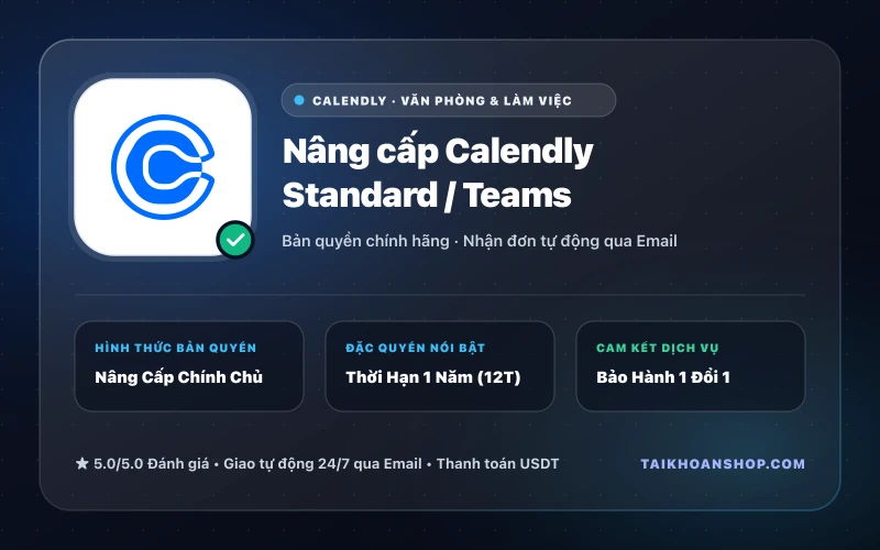 Nâng cấp Calendly Standard / Teams