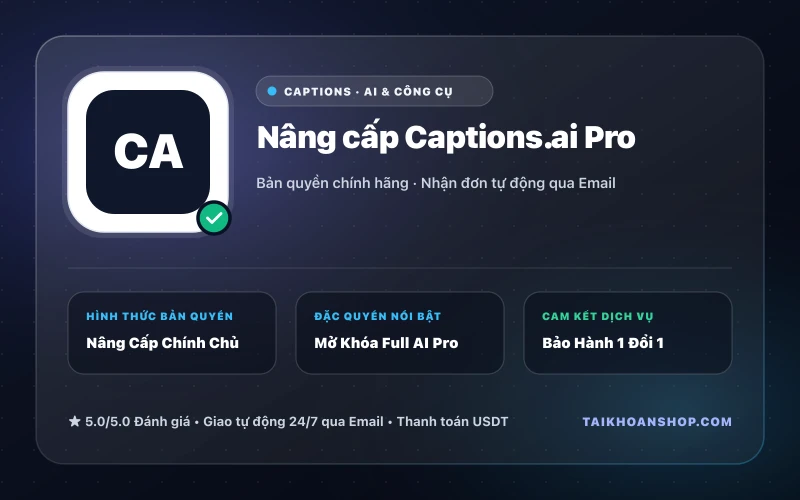 Nâng cấp Captions.ai Pro