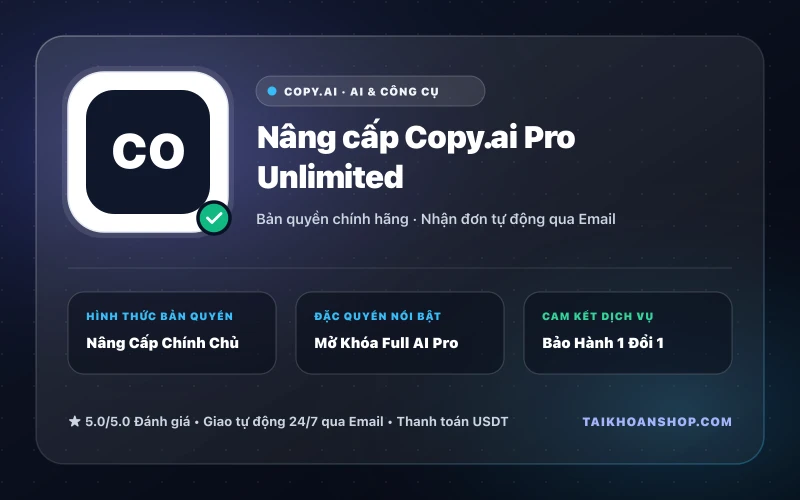 Nâng cấp Copy.ai Pro Unlimited