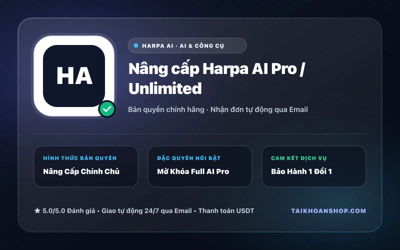 Nâng cấp Harpa AI Pro / Unlimited