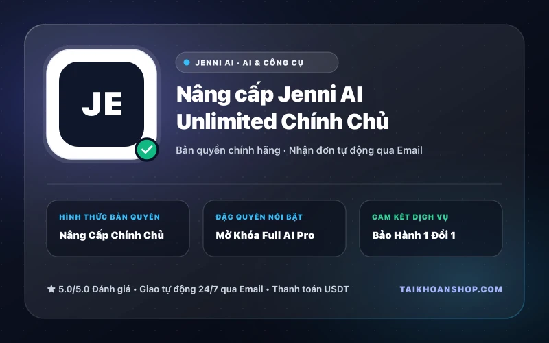 Nâng cấp Jenni AI Unlimited Chính Chủ