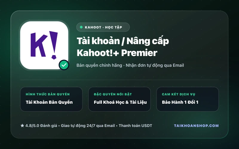 Tài khoản / Nâng cấp Kahoot!+ Premier