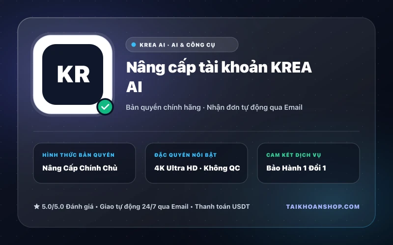 Nâng cấp tài khoản KREA AI