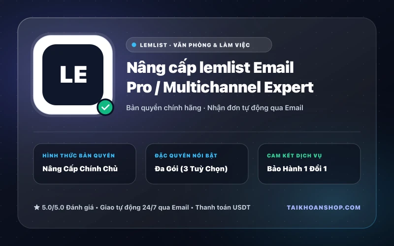Nâng cấp lemlist Email Pro / Multichannel Expert