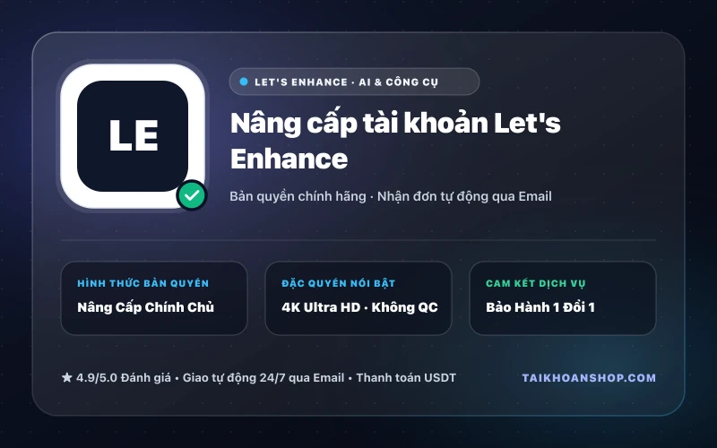 Nâng cấp tài khoản Let's Enhance