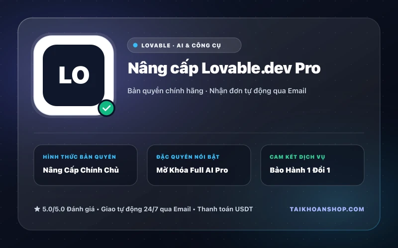 Nâng cấp Lovable.dev Pro