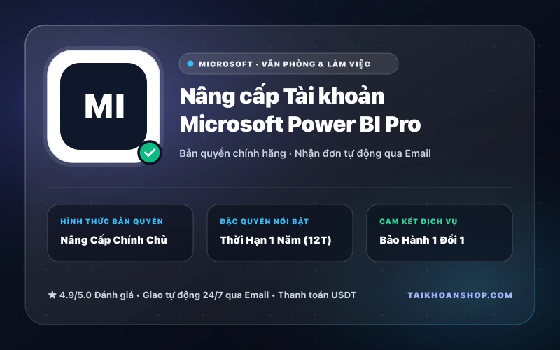 Nâng cấp Tài khoản Microsoft Power BI Pro