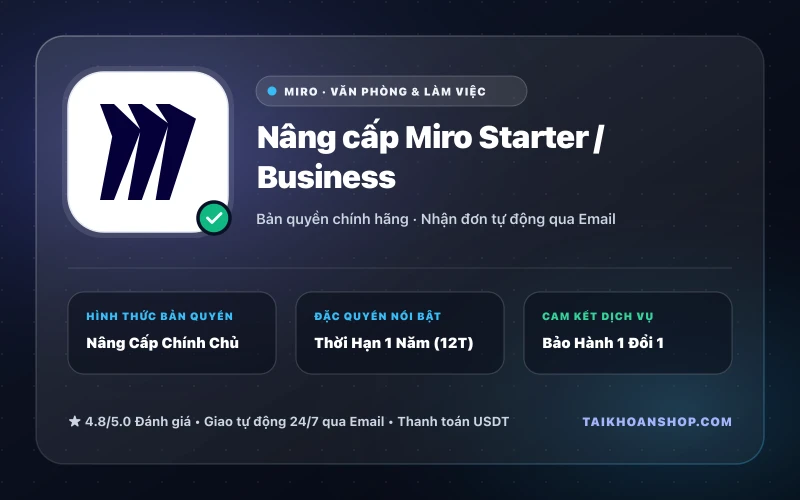 Nâng cấp Miro Starter / Business
