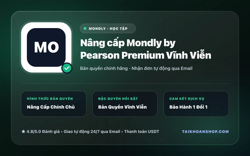 Nâng cấp Mondly by Pearson Premium Vĩnh Viễn