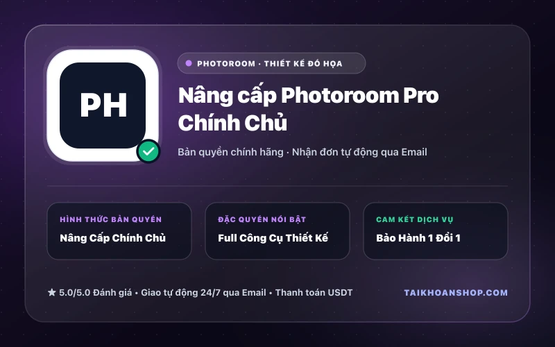 Nâng cấp Photoroom Pro Chính Chủ