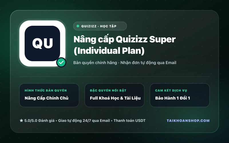 Nâng cấp Quizizz Super (Individual Plan)