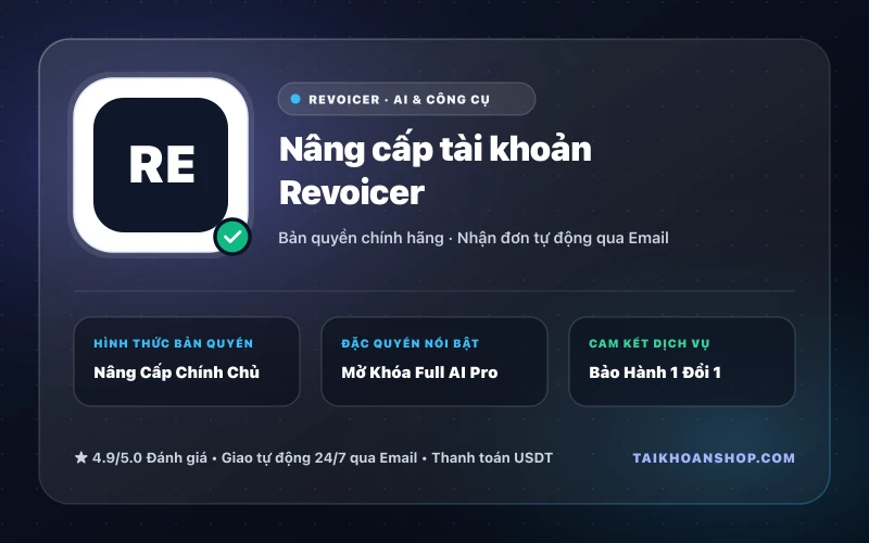 Nâng cấp tài khoản Revoicer