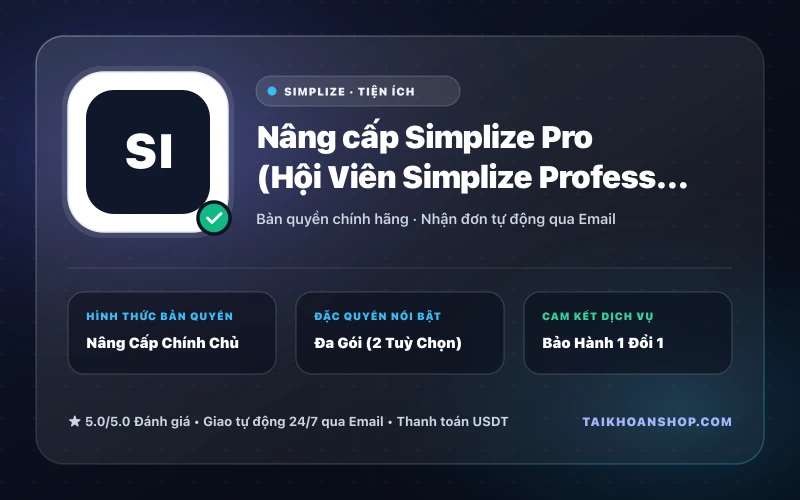Nâng cấp Simplize Pro (Hội Viên Simplize Professional)